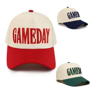 Game Day Hat for Women Men Vintage Embroidered Football Softball Basketball Caps World Soccer Cup Hats Gifts,Holiday gifts,Summer and Spring Sun Protection Hats,Sports-related items including baseball caps,Family gathering hat