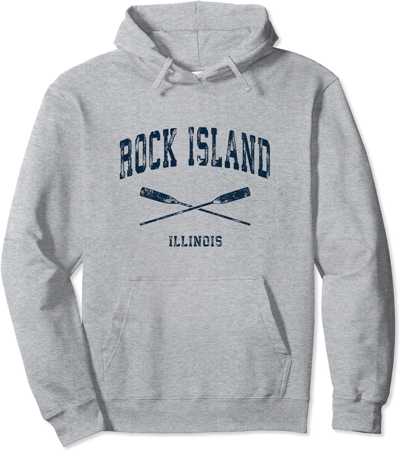 Rock Island Illinois Vintage Nautical Crossed Oars Navy Pullover Hoodie - Briannama Shop 43B08PVDNBFT