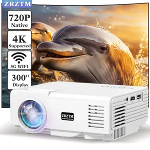 ZRZTM HD 4K projecter ,video Projector Portable Mini 1080P ,with HDMI USB Wireless for TV/home theater/gifts/outdoor watch movie Nights