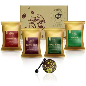 Mix and Match Your TRIONI Flavored Ground Coffee Medium Roast Packets - Irish Cream, Jamaican Me Crazy, Colombian Supreme, Sumatra Blend - 2 x 2.5oz Bags Each Flavor