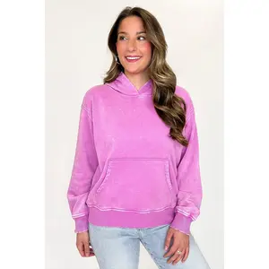 Soft Burnout Acid Wash Hooded Sweatshirt