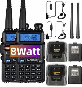 Baofeng UV-5R 8W Dual Band Two Way Radio Transceiver, USB Charging Long Range Supports CHIRP Portable Handheld Walkie Talkie, Wireless Electronic Gadgets, Digital Intercom, Compact, Device, Remote, Durable Handheld Ham Radio Transceiver