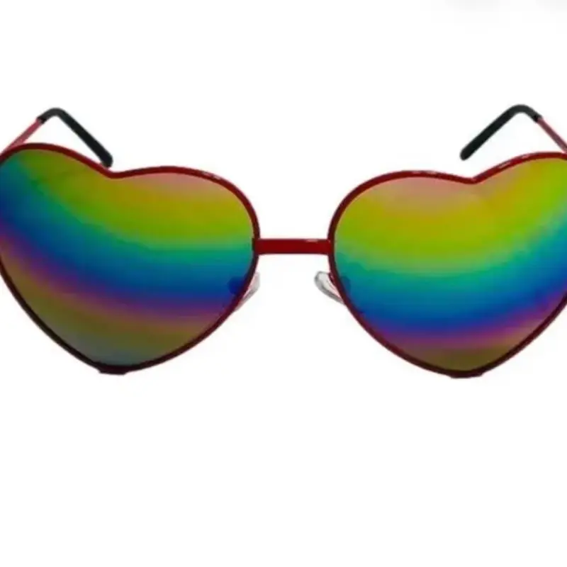 Electric Rainbow Red love heart sunglasses