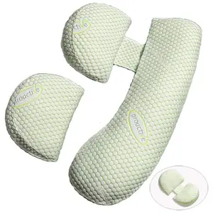 Pregnancy Pillow for Pregnant Women, Soft Pregnancy Body Pillow,Support for Back, HIPS, Legs, Maternity Pillow with Detachable and Adjustable Pillow Cover