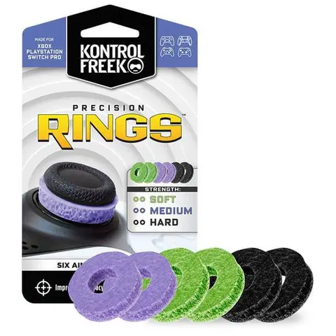 KontrolFreek 6 Precision Rings - Hard Resistance, OilSafe Controller Grip, Multi-Console Elasticity Gaming Accessory for PS4, PS5 Controller, XB Gamer Stuff | PS5 Accessories for Better Control
