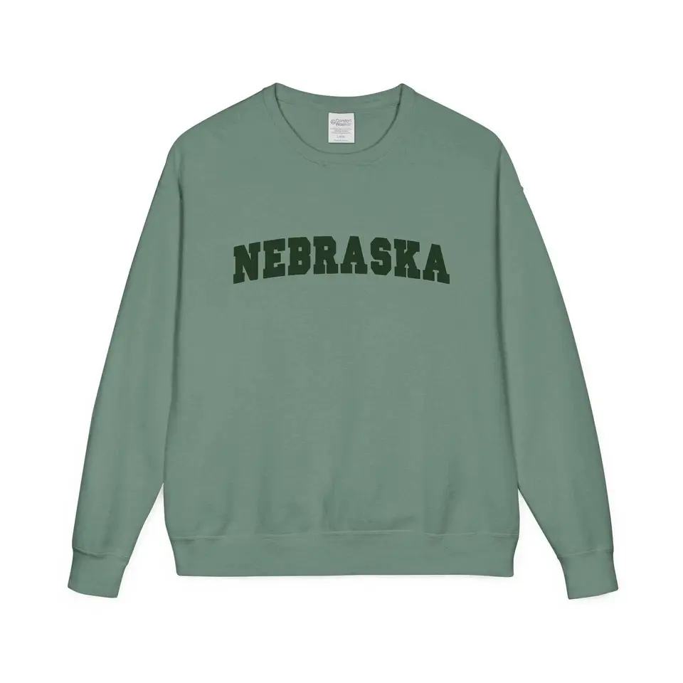 Nebraska Crewneck Sweatshirt, Vintage Raf Sweater, Retro College Graphic Pullover, Unisex Streetwear Fan Gift Apparel