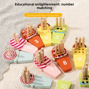 Children's Montessori Early Education Math Learning Sticks, Color Recognition Matching Board, Wooden Peg Insertion Game, Educational Toy