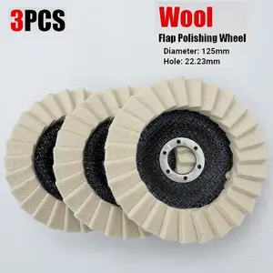 3pcs 5" Wool blinds diamond polishing pad  suitable for tiles, glassmetal, scratch repair, car paint polishing, etc.can be thrown out of the mirror effect