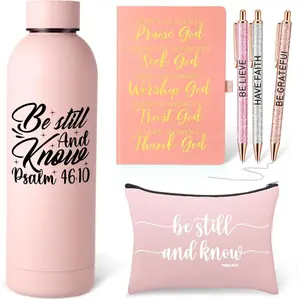 6 Pcs Christian Gifts for Be Still and Know Faith Religious Inspirational Thank You Gift Spiritual Birthday Christmas for Bottle Cosmetic Bag