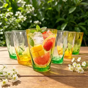 13oz   Stackable Drinking Tumblers, Top-Rack Dishwasher Safe, Shatterproof &   Cups,Water/Juice Glasses for Milk, Juice, Ice , Sangria, Lemonade.