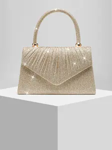 New Women's Ruched Shiny Evening Bag, Elegant Bag, Bride Wedding Purse, Versatile Handbag, Crossbody Chain Bag, Perfect for Weddings, Meetings, Parties