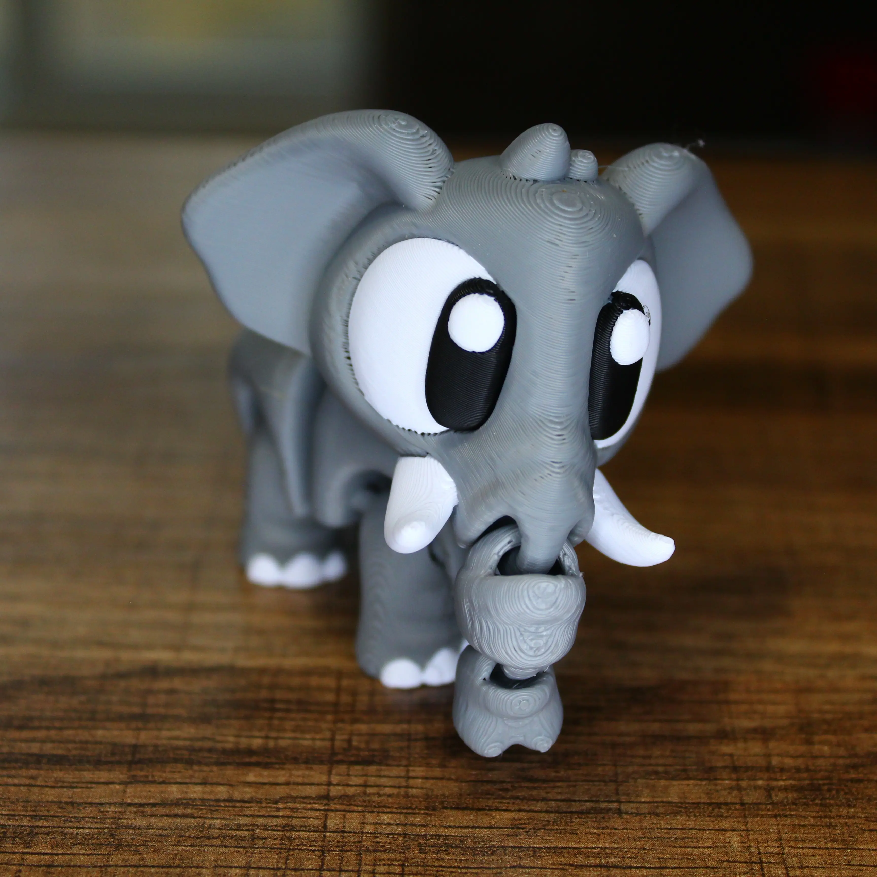 3D Printed Articulated Elephant Figurine - 1.8in, 2.4in Decorative Animals Statue with Articulated Body for Gentle Movement, Cute Cartoon Characters Collectible for Cute Figure Collectors, Home Decor Gift, Collector Of Cute Figures