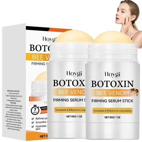 HOYGI Bee Venom Firming Serum Stick - Vegan Botox-Effect Serum for Face, Neck & Body, Tightening, Plumping & Smoother Wrinkles, Collagen Peptides, Vitamins E/C, Non-Greasy Moisture for All Skin Types