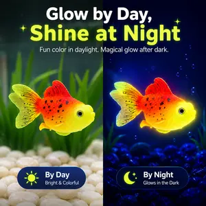 Realistic Artificial Glowing Goldfish Party Supplies, Lifelike Moving Floating Aquarium Decor, Luminous Simulation Fish with Random Colors, Silicone Fake Fish Ornament for Fish Tank for Photo Props graduation whimsical gifts