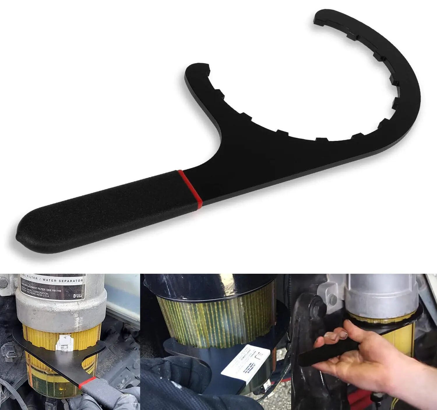 61060 Diesel Fuel Filter Wrench Oil Filter Removal Tool Fits For Paccar Kenworth Peterbilt Cummins Diesels Engine