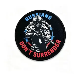 Round Embroidered Hook-and-Loop Tactical Morale Patch, Black Removable Magic Tape Applique for Backpack, Hat, Outdoor Gear