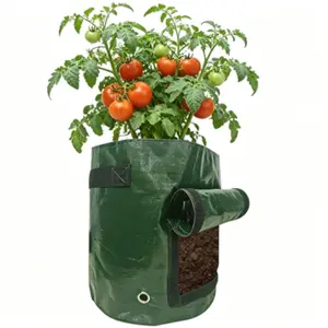 Potato Planting Bag with Flip Cover Harvest Window and Handle, Durable Pe Fabric Planter, Gardening Tool for Onions, Fruits, Tomatoes, Vegetables, Vegetable Planter Pots