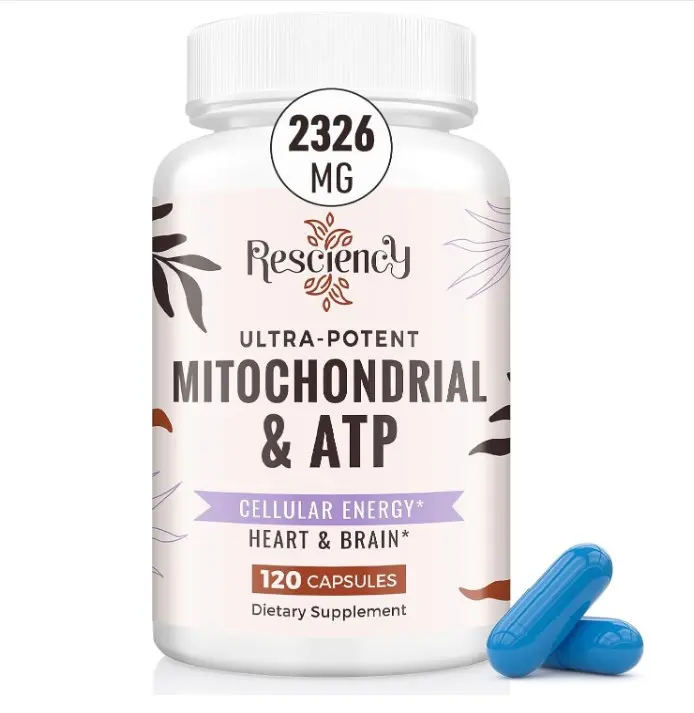 Resciency 2326 MG Mitochondrial Supplements with ATP, Vitamins, CoQ10 & PQQ, More Effective Than Creatine HMB & Nitric Oxide, Energy, Endurance, Strength, Recovery & Muscle, Organic, 120 Capsules