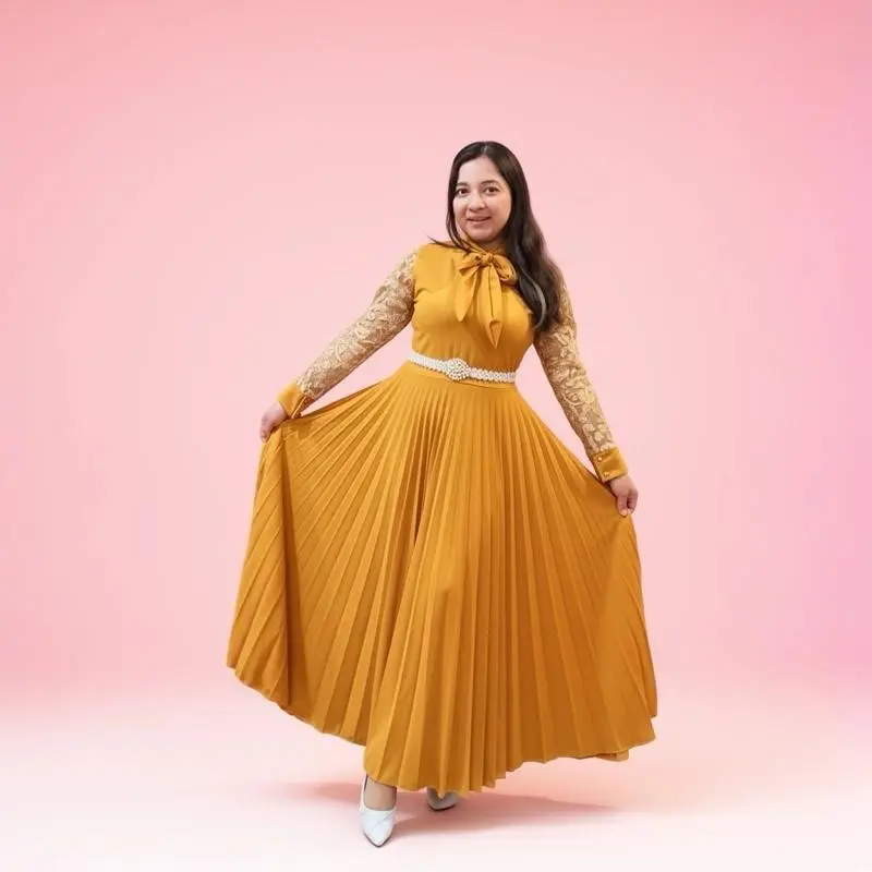 Maxi Pleated Dress Casual