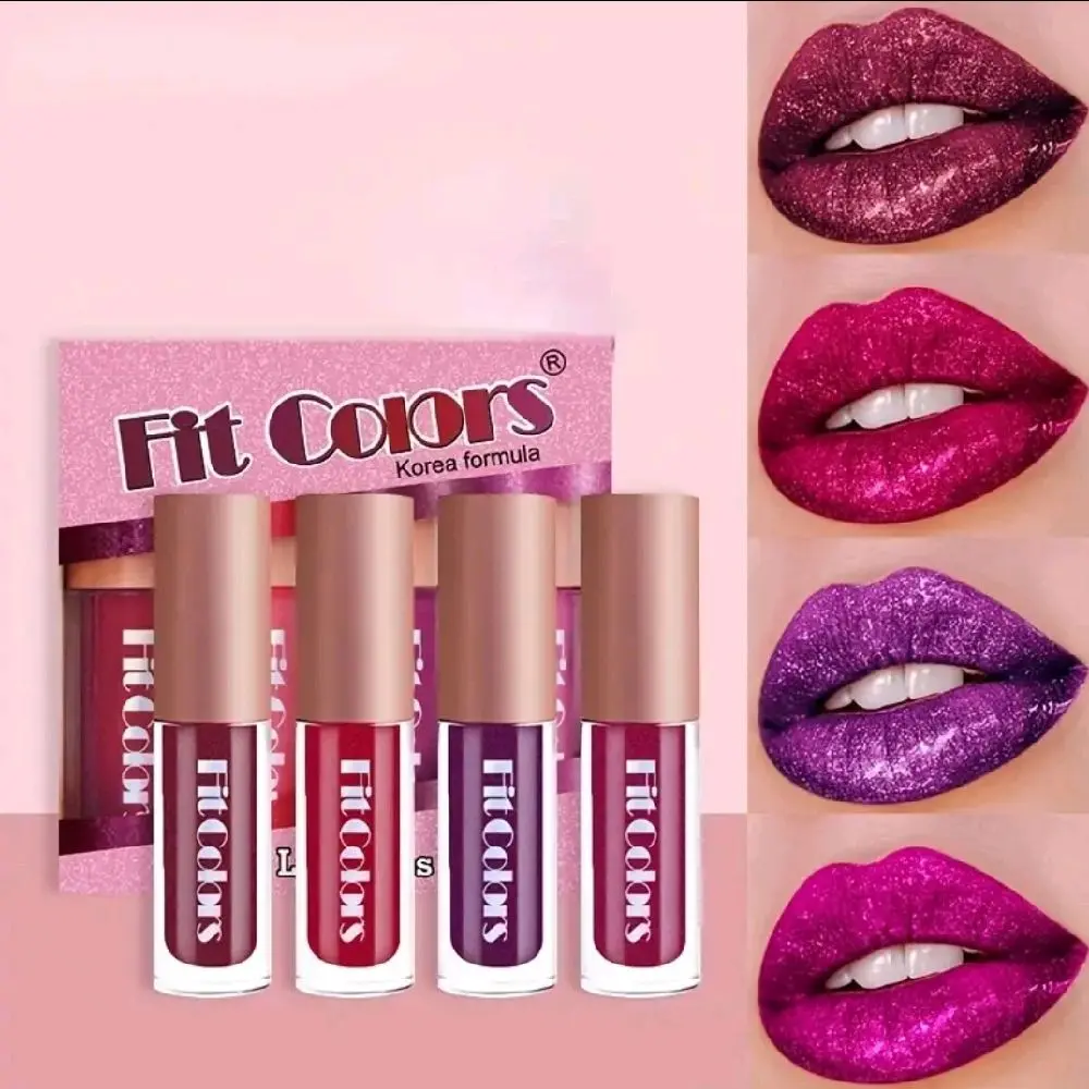 4pcs Metallic lip shimmer lipstick 4pcs Metallic lip shimmer lipstick
