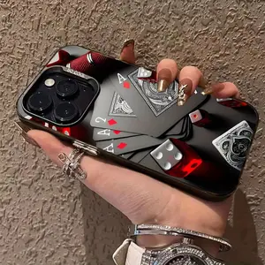 Shockproof Ultra-Thin Veneer Hard Cover TPU Protective Phone Case,Poker for Iphone 17 16 15 14 13 12 11 PRO MAX PLUS,AIR and iPhone XR XS MAX 7 8Plus 16E SE