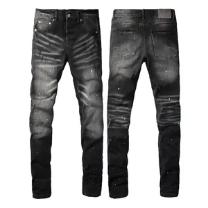 Jeans brand Jeans Men's Jeans Casual Comfort Holes Fashionable Straight Skinny Slim Fit Jeans, Ripped Stretch Jeans Denim Pants