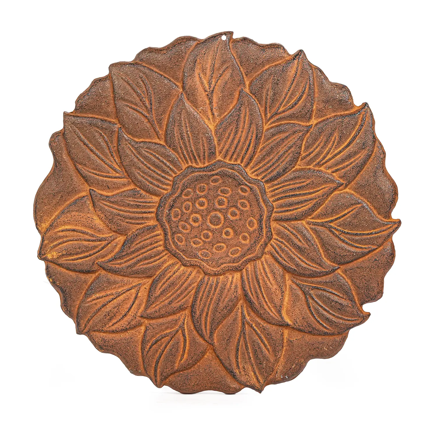Sungmor Vintage Cast Iron Lotus Stepping Stone - Heavy-Duty Decorative Garden Path Paver, Wear-Resistant Outdoor Stone for Yard, Patio Landscaping