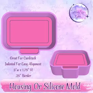 Rectangular Indented Silicone Mold - Flexible Silicone Moulds for Cardstock, License Plate Freshie Mold Housing, Rectangular Silicone Moulds