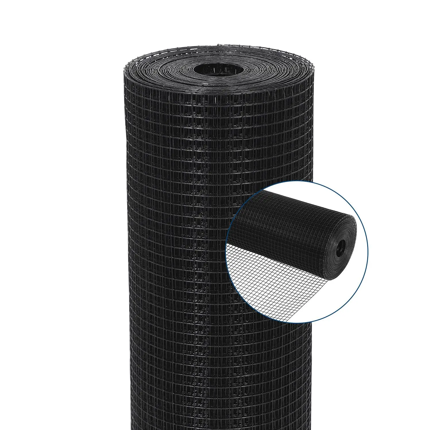 Heavy Duty Welded Wire Fence Mesh – 24in x 60ft, 16 Gauge, Black PVC Coated, 2"x3" Mesh – Rust-Resistant Metal Fencing for Garden, Animal Enclosure, Chicken Coop – Includes Cutting Pliers & Gloves