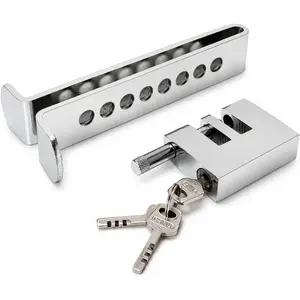 General Car Anti-Theft Brake Clutch Lock Heavy Duty Stainless Steel Portable Key Lock Automotive Steering Wheel Locking Device Silver