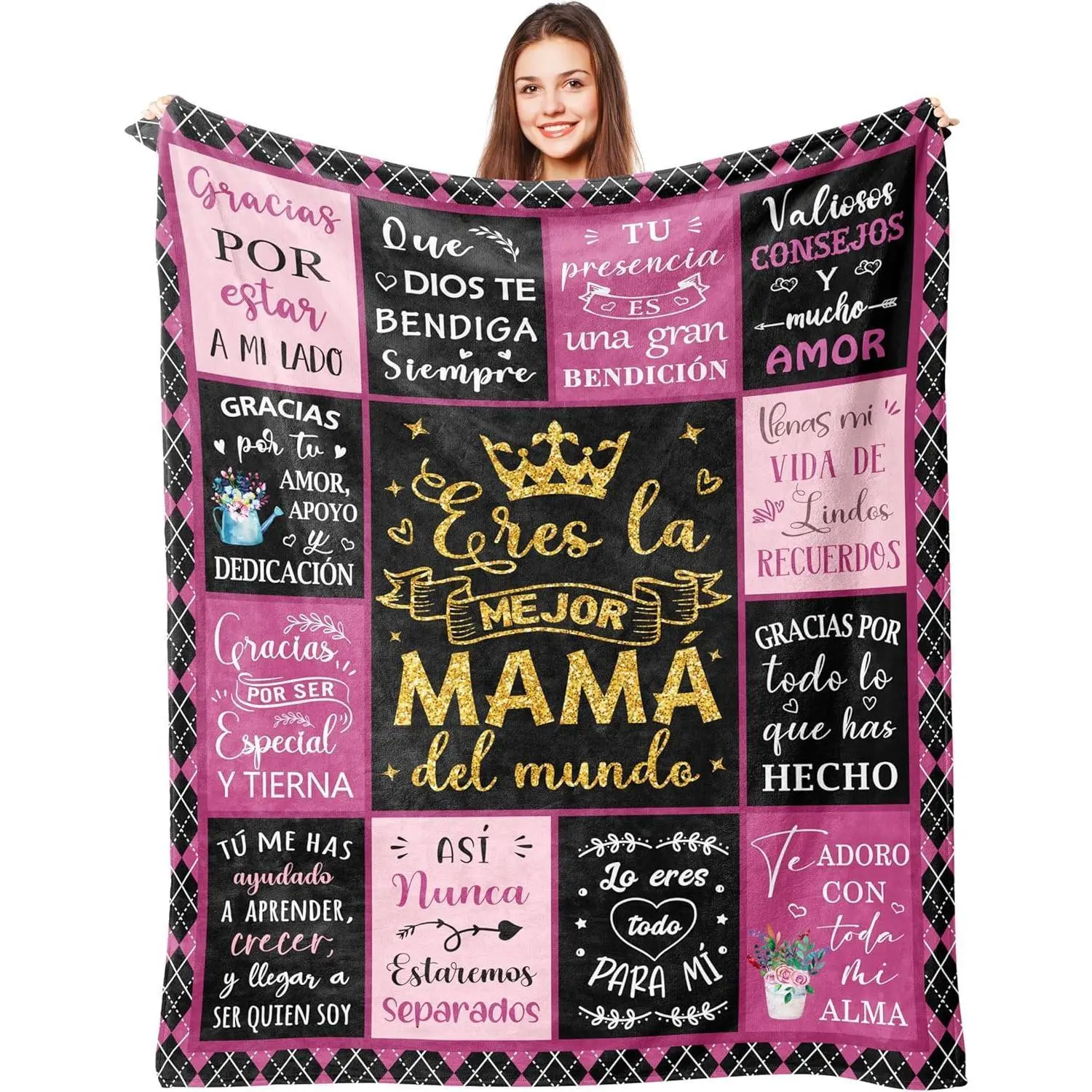 2026 Día De Las Madres Regalo Para Mamá - Manta Suave De Franela Para Mamá Mexicana, Perfecto Regalo De Cumpleaños Y San Valentín Para Madre Hispanohablante, Ideal Para Sofa Cama Descanso Hogar Oficina, Multi-Size Options
