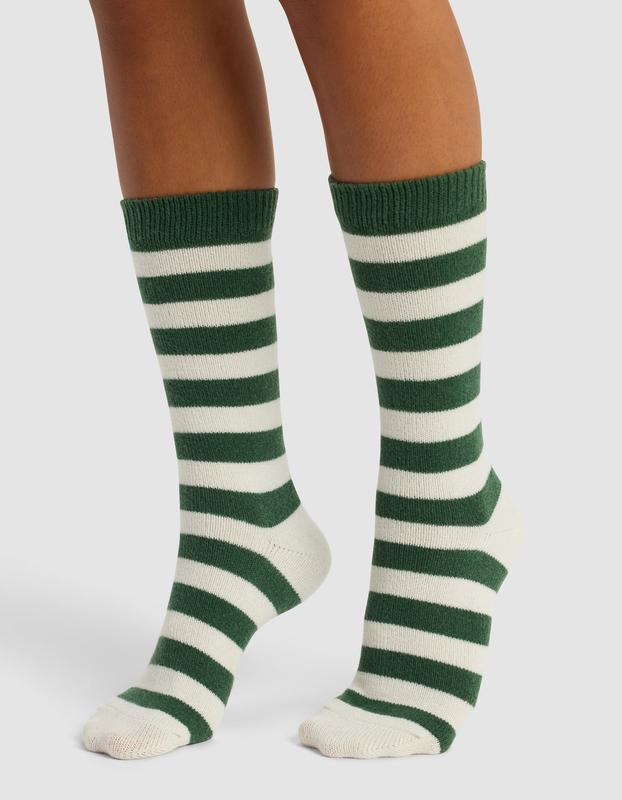 The Striped Plush Lounge Sock - Last Chance