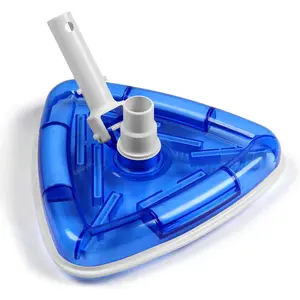 Manual Pool Vacuum Head Attachment For Inground & Above Ground Pools, Swimming Pool Vac Head Clear Triangle Shape