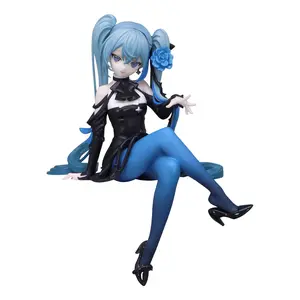 14cm Hatsune Miku Flower Fairy Blue Rose PVC Anime Figure Official Noodle Stopper Collectible Model Table Ornament Fan Collection Holiday & Birthday Gifts