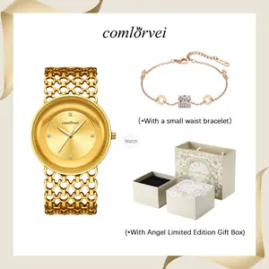 Fashionable round bracelet watch gift box; includes a jewelry bracelet; elegant women’s wristwatch; water-resistant up to 30 meters; timeless classic design; perfect Valentine’s Day gift; light luxury design; ideal for gifting to a wife, a loved one, or a