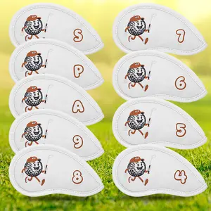 9 Pcs/set Golf Headcovers for Iron Set Clubs, Design Protective Cases, Putter Protector with Strong Closure, Suitable for Men and Women, Golf Accessories