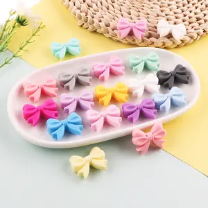 20pcs New Bowtie-Shaped Silicone Focal Beads, Multi-Color Assortment, Suitable for Various Bracelets, Necklaces, Beaded Pens, and Phone Charms, Diy With Charms