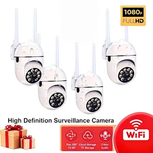 2/4/6Pcs Full HD 1080P WIFI Waterproof Monitoring Camera Indoor & Outdoor Night Vision 355 Degree Visual Intercom 2.4G Home Security System