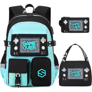 Boys Backpack, Cool Luminous School Backpacks for Boys with Lunch Bag Pencil Case,  Backpack  Elementary Middle School Book Bags for Teen Boys  with USB  Port