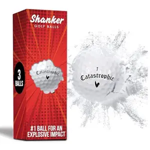Shanker Golf Exploding Balls - Prank Balls That Explode on Impact - Funny Joke for Golfers (Sleeve of 3, Novelty)