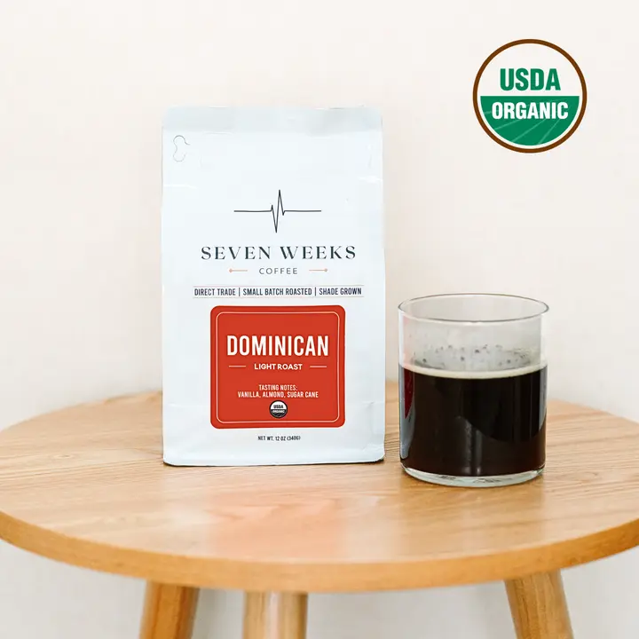 7 Weeks Coffee | Dominican Single-Origin, USDA Organic, Lab-Tested Mold & Mycotoxin-Free, 12oz, Vanilla Notes