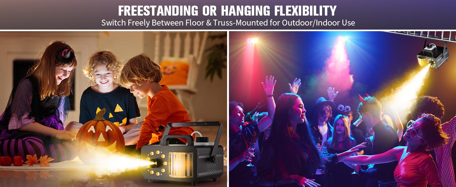 UKING 1200W RGB LED Fog Machine with Remote Control & Magic Ball Light 3-in-1 Smoke and Light Effects for Halloween Christmas and Thanksgiving