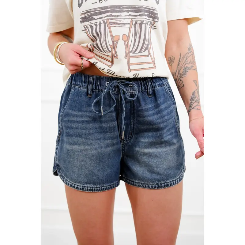 Judy Blue Dark Wash Featherweight Boxer Shorts