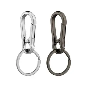 2 Pack Metal Car Keychain Accessories, DIY Ring Circle Waist Hanging Buckle, Men's Climbing Hook Key Chain Couple Pendant