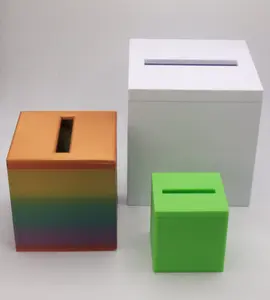 Custom "Seamless" Raffle Boxes 3d Printed Adjustable Size Raffle Boxes Plastic With Lid