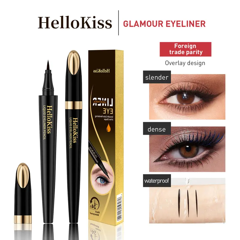 HelloKiss Long-lasting eyeliner - lightweight, waterproof, vegan,cruelty-free,24-hour smooth application,ultra- creamy and silky smooth texture.