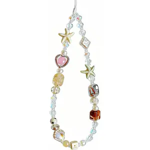 Beaded Camera Wrist Strap Cute Digital Camera Charm Lanyard Phone Charms Strap Beaded Camera Chain for Phone Bag
