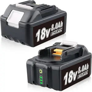 2 Pack 8.0Ah Replacement for Makita 18v Battery BL1860 BL1850 BL1840 BL1830 BL1820 BL1815B LXT400 Cordless Power Tools