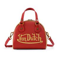 Von Dutch Red and Gold Two-Tone Bowling Bag
