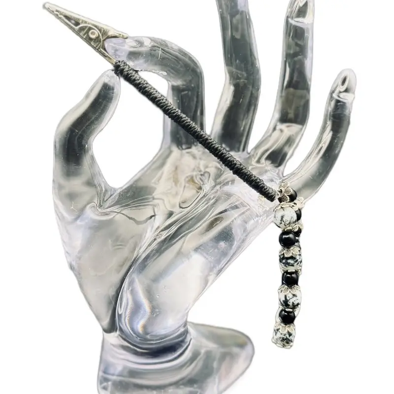 Limited Black & White Coochie Clip with Elegant Beaded Design for Stylish Accessory